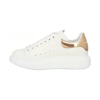 (W) Alexander McQueen Leather Low Top 'White Fashion Round Toe'
