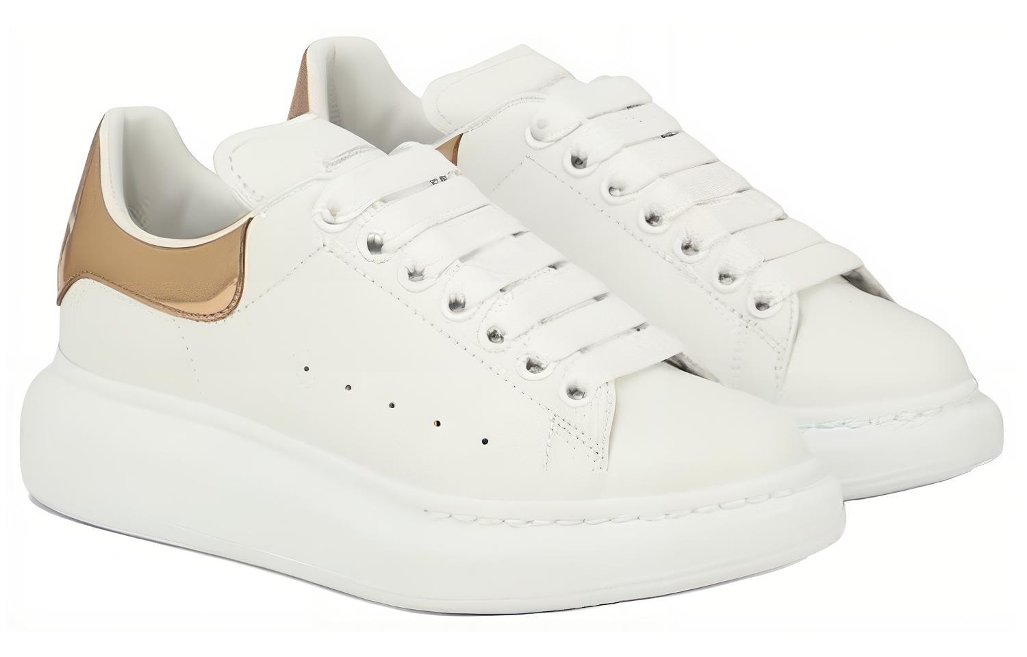Lookbook (W) Alexander McQueen Zapatillas de Cuero Low Top 'Punta Redonda Blanca' 718232WIEEL9094