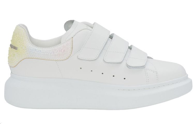 Order (W) Alexander McQueen Zapatillas Bajas de Cuero 'Blanco Velcro' 733016WICYI9035