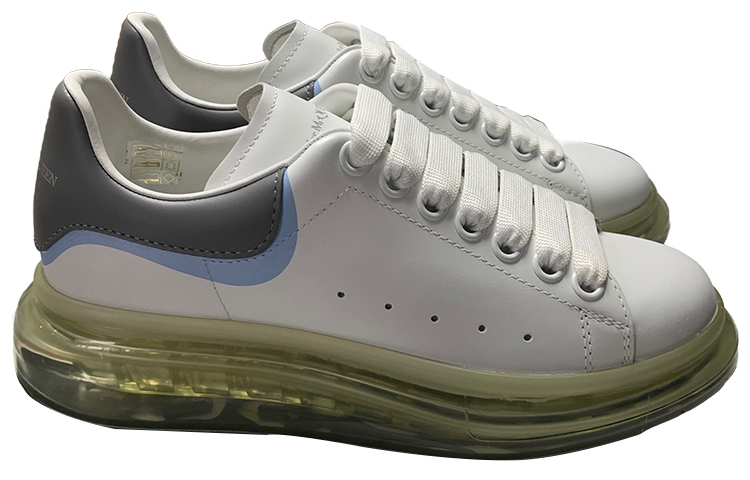 Order (W) 알렉산더 맥퀸 화이트 그레이 가죽 로우탑 스니커즈 686522WIB9R9636