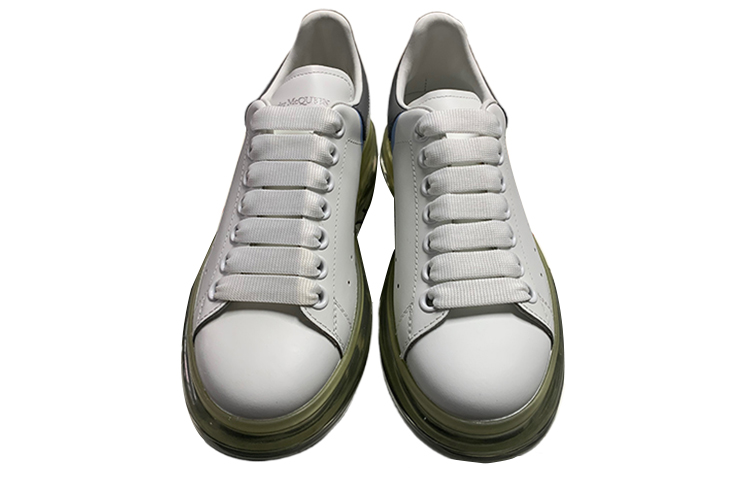 Lookbook (W) 알렉산더 맥퀸 화이트 그레이 가죽 로우탑 스니커즈 686522WIB9R9636
