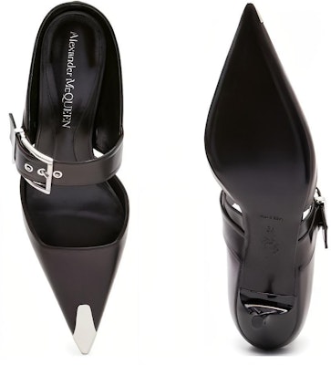 (Women) Alexander McQueen Leather Open-Back Pointed Toe Fashion Slide 4cm 'Punk Black' 757514WIEA11081 Lookbook (Women) Alexander McQueen Leather Open-Back Pointed Toe Fashion Slide 4cm 'Punk Black' 757514WIEA11081