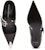 (W) Alexander McQueen Kulit Terbuka Tumit Runcing Fesyen Slip 4cm 'Punk Hitam' 757514WIEA11081