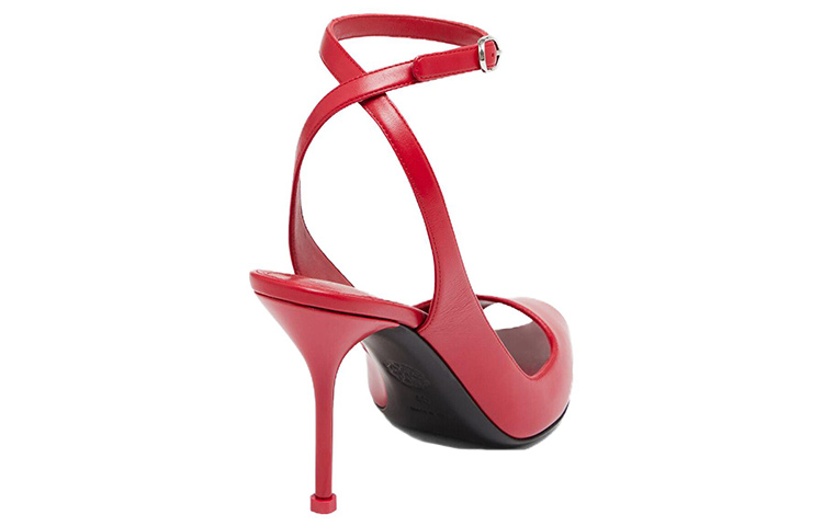 Lookbook (W) Sandal Gesper Terbuka Kulit Alexander McQueen 'Merah' 757489WIEA16088