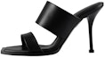 Buy (W) Alexander McQueen Kasut Tumit Tinggi Kulit Terbuka Hitam 'Sandal Fesyen' 747581WIDQ01000
