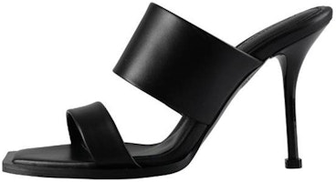 (Women) Alexander McQueen Leather Open-Toe High Heel Black 'Fashion Sandal' 747581WIDQ01000 (Women) Alexander McQueen Leather Open-Toe High Heel Black 'Fashion Sandal' 747581WIDQ01000