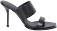 Order (W) Alexander McQueen Sandalo in Pelle Tacco Alto Nero Aperto ''Fashion Sandal'' 747581WIDQ01000