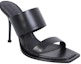 Lookbook (W) Alexander McQueen Kasut Tumit Tinggi Kulit Terbuka Hitam 'Sandal Fesyen' 747581WIDQ01000