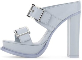 (Women) Alexander McQueen Leather Open Toe Buckle Sandal 'Blue' 734985WHSWD4559 (Women) Alexander McQueen Leather Open Toe Buckle Sandal 'Blue' 734985WHSWD4559
