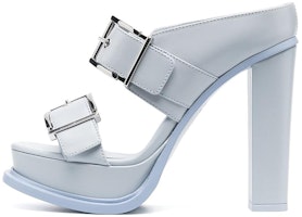 (Women) Alexander McQueen Leather Open Toe Buckle Sandal 'Blue' 734985WHSWD4559 (Women) Alexander McQueen Leather Open Toe Buckle Sandal 'Blue' 734985WHSWD4559