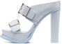 Buy (W) Sandal Terbuka Kulit Alexander McQueen 'Biru' dengan Gesper 734985WHSWD4559