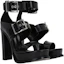 Order (W) Sandal Terbuka Kulit Alexander McQueen dengan Gesper 'Hitam' 734984WHSWD1081