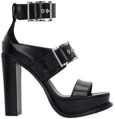 (W) Sandal Terbuka Kulit Alexander McQueen dengan Gesper 'Hitam' 734984WHSWD1081 Shop (W) Sandal Terbuka Kulit Alexander McQueen dengan Gesper 'Hitam' 734984WHSWD1081