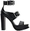 Shop (W) Sandal Terbuka Kulit Alexander McQueen dengan Gesper 'Hitam' 734984WHSWD1081