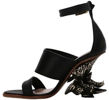 (Women) Alexander McQueen Leather Open Toe Flat Sandals 'Black' 21831WHXZC1088 (Women) Alexander McQueen Leather Open Toe Flat Sandals 'Black' 21831WHXZC1088