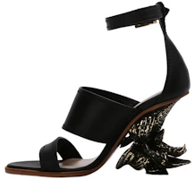 (Women) Alexander McQueen Leather Open Toe Flat Sandals 'Black' 21831WHXZC1088 (Women) Alexander McQueen Leather Open Toe Flat Sandals 'Black' 21831WHXZC1088