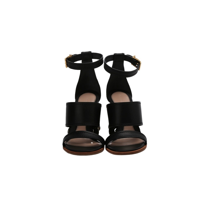 Shop (Women) Alexander McQueen Leather Open Toe Flat Sandals 'Black' 21831WHXZC1088