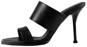 (Women) Alexander McQueen Leather Open-Toe High Heel Black 'Fashion Sandal' 747581WIDQ01000 (Women) Alexander McQueen Leather Open-Toe High Heel Black 'Fashion Sandal' 747581WIDQ01000