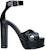 (W) Alexander McQueen Selipar Kulit Terbuka 'Black Fashion' 710039WIC761081