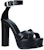 (W) Alexander McQueen Selipar Kulit Terbuka 'Black Fashion' 710039WIC761081