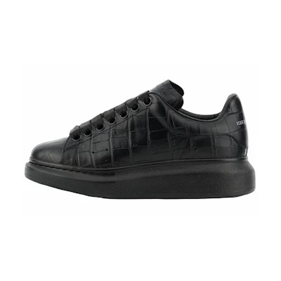 (W) Alexander McQueen Leather Platform 'Crocodile Black'