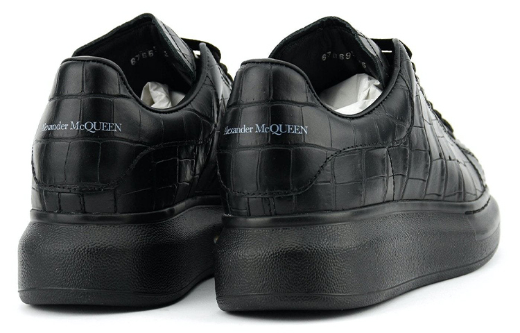 Shop (Women) Alexander McQueen Leather Platform 'Crocodile Black' 676699WIAW01000