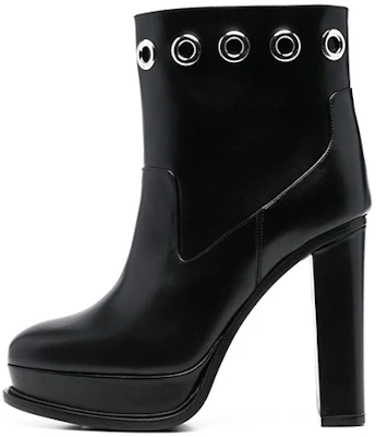 (W) Bota de Tobillo Alexander McQueen de Plataforma de Cuero 'Tacón Alto Negro' 734970WHSWD1081 Buy (W) Bota de Tobillo Alexander McQueen de Plataforma de Cuero 'Tacón Alto Negro' 734970WHSWD1081