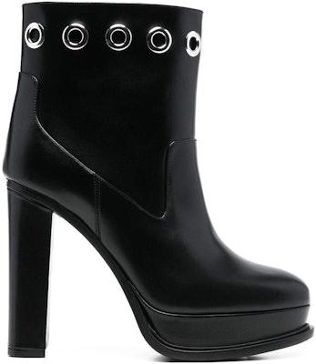 (Women) Alexander McQueen Leather Platform Ankle Boot 'Black High-Heel' 734970WHSWD1081 Order (Women) Alexander McQueen Leather Platform Ankle Boot 'Black High-Heel' 734970WHSWD1081