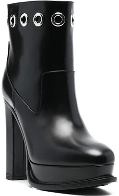 (W) Bota de Tobillo Alexander McQueen de Plataforma de Cuero 'Tacón Alto Negro' 734970WHSWD1081 Lookbook (W) Bota de Tobillo Alexander McQueen de Plataforma de Cuero 'Tacón Alto Negro' 734970WHSWD1081