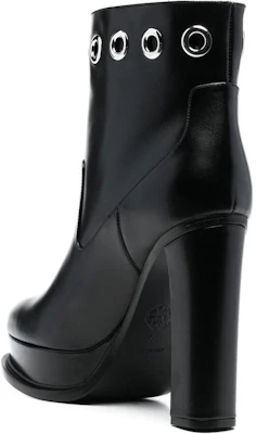 (W) Bota de Tobillo Alexander McQueen de Plataforma de Cuero 'Tacón Alto Negro' 734970WHSWD1081 Shop (W) Bota de Tobillo Alexander McQueen de Plataforma de Cuero 'Tacón Alto Negro' 734970WHSWD1081