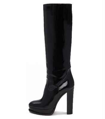 (Women) Alexander McQueen Leather Platform High-Top Boot 'Black 12cm Heel' 734979WHSW01000 Buy (Women) Alexander McQueen Leather Platform High-Top Boot 'Black 12cm Heel' 734979WHSW01000