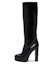 Buy (W) But Kasut Platform Kulit Alexander McQueen 'Hitam Tumit 12cm' 734979WHSW01000