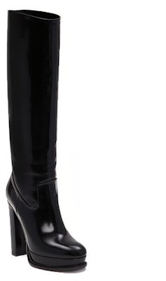 (Women) Alexander McQueen Leather Platform High-Top Boot 'Black 12cm Heel' 734979WHSW01000 Lookbook (Women) Alexander McQueen Leather Platform High-Top Boot 'Black 12cm Heel' 734979WHSW01000