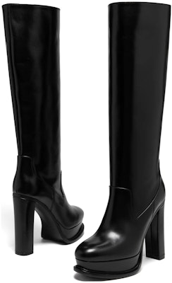 (Women) Alexander McQueen Leather Platform High-Top Boot 'Black 12cm Heel' 734979WHSW01000 Purchase (Women) Alexander McQueen Leather Platform High-Top Boot 'Black 12cm Heel' 734979WHSW01000