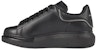 (W) Alexander McQueen Kulit Platform Rendah 'Hitam' 685670WIB9P1081