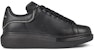 (W) Alexander McQueen Kulit Platform Rendah 'Hitam' 685670WIB9P1081