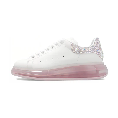 (W) Alexander McQueen Leather Platform Low Top 'White Silver'