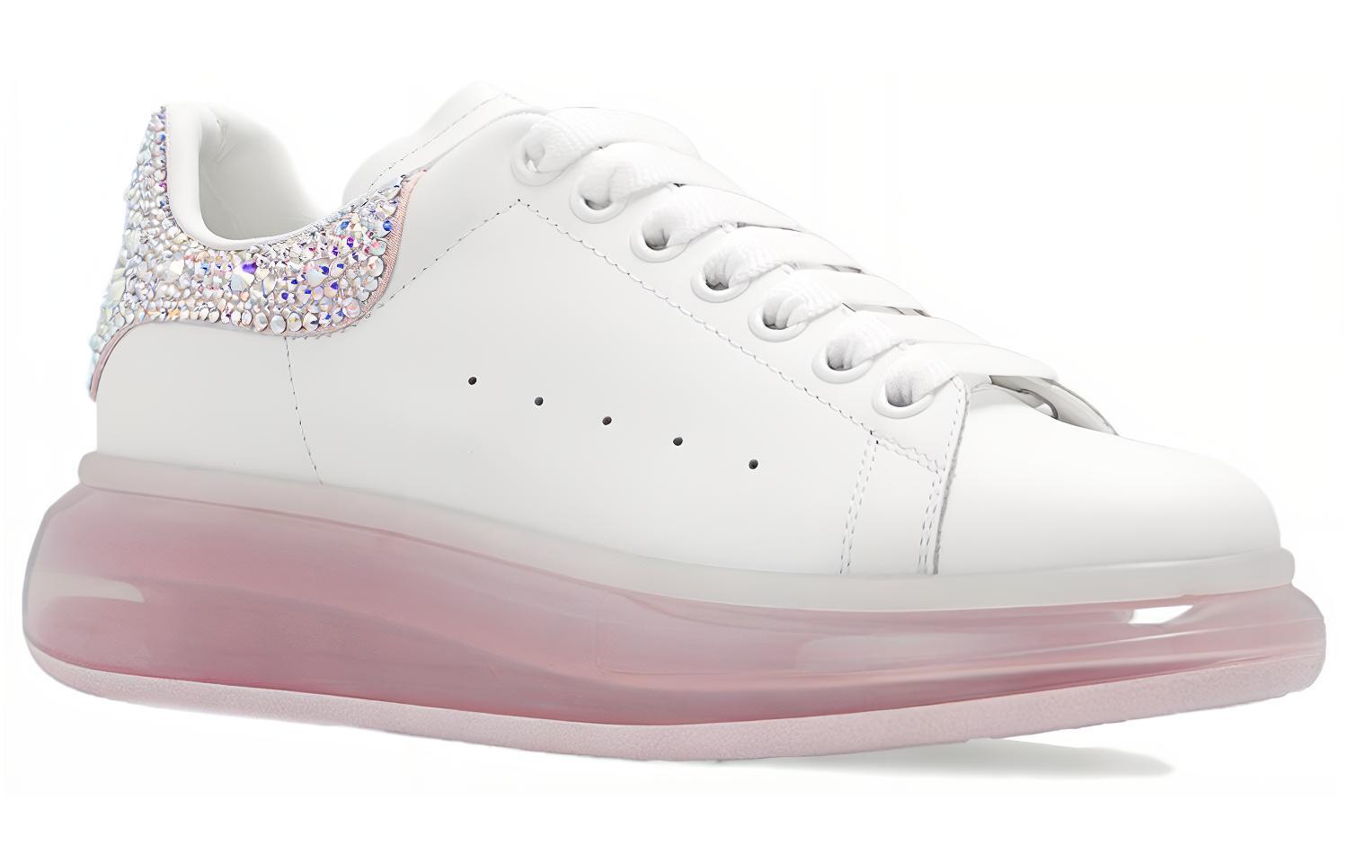 Order (Women) Alexander McQueen Leather Platform Low Top 'White Silver' 733019WICYC8937