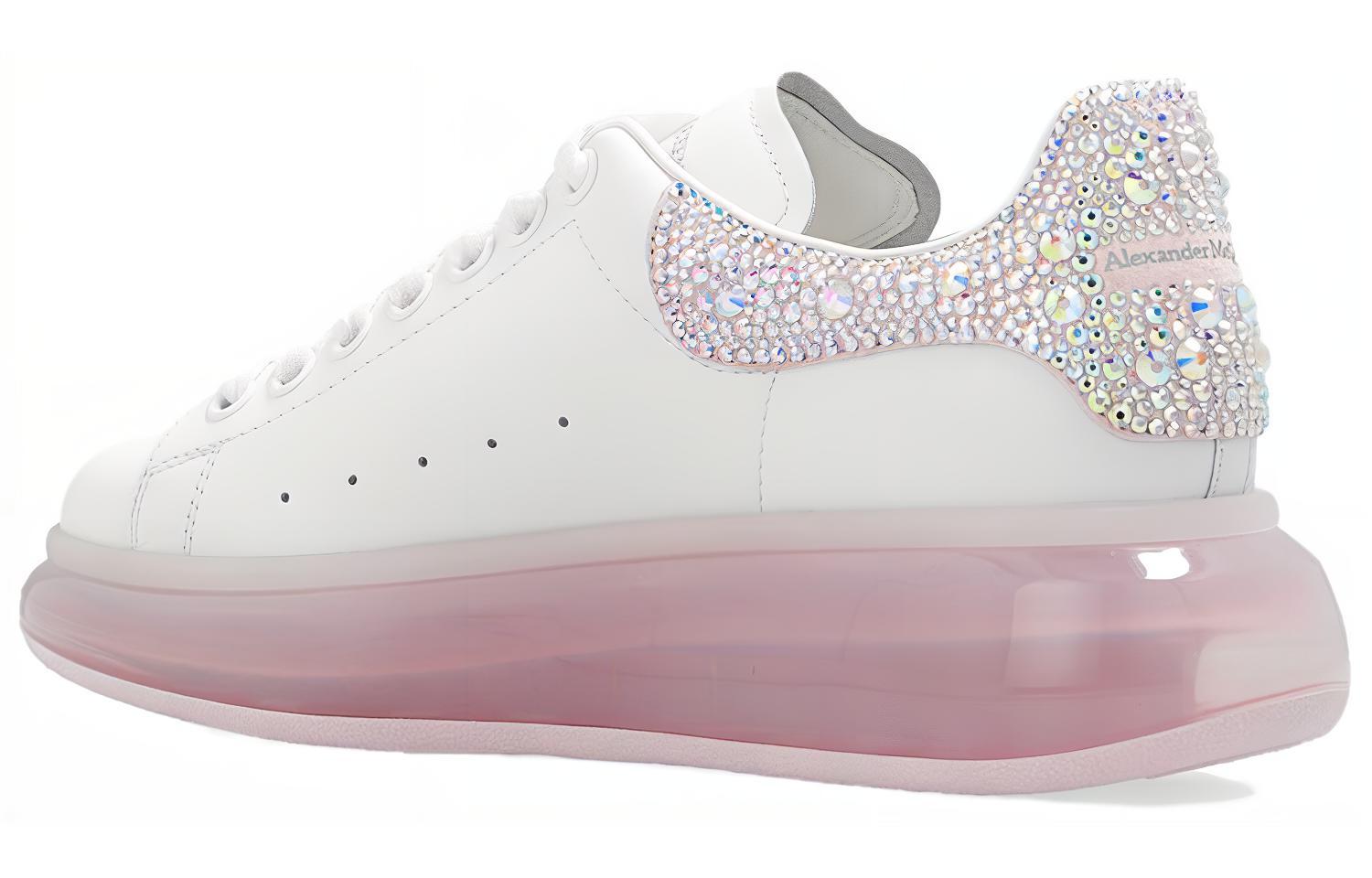 Shop (Women) Alexander McQueen Leather Platform Low Top 'White Silver' 733019WICYC8937