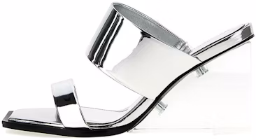 (Women) Alexander McQueen Leather Platform Open-Toe Sandals 'Silver' 747190W4WG08100 (Women) Alexander McQueen Leather Platform Open-Toe Sandals 'Silver' 747190W4WG08100