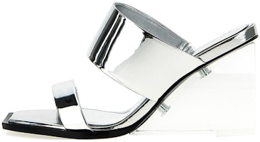 (Women) Alexander McQueen Leather Platform Open-Toe Sandals 'Silver' 747190W4WG08100 (Women) Alexander McQueen Leather Platform Open-Toe Sandals 'Silver' 747190W4WG08100