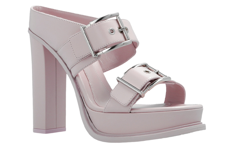 Order (W) Alexander McQueen Kasut Platform Kulit Peep Toe 'Ungu' 734985WHSWD5739