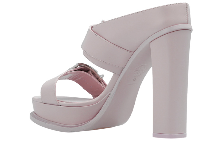 Shop (W) アレキサンダー・マックイーン レザー プラットフォーム パープオープントゥ 734985WHSWD5739