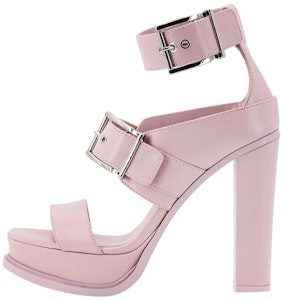 Alexander McQueen亞歷山大麥昆 皮革 粗跟 搭扣 時尚涼鞋 12.5cm 女款 粉紅色 Buy Alexander McQueen亞歷山大麥昆 皮革 粗跟 搭扣 時尚涼鞋 12.5cm 女款 粉紅色