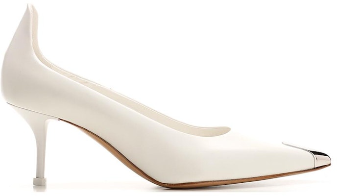 (W) Alexander McQueen Kulit Tumit Tinggi Hujung Tajam 'Putih' 709999WHSWD9359 Order (W) Alexander McQueen Kulit Tumit Tinggi Hujung Tajam 'Putih' 709999WHSWD9359