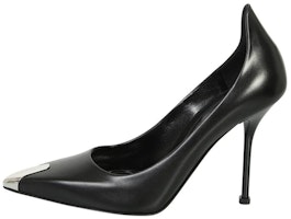 (Women) Alexander McQueen Leather Pointed-Toe Stiletto 'Black' 709996WHSWD1081 (Women) Alexander McQueen Leather Pointed-Toe Stiletto 'Black' 709996WHSWD1081