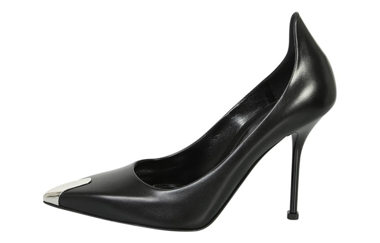 (Women) Alexander McQueen Leather Pointed-Toe Stiletto 'Black' 709996WHSWD1081
