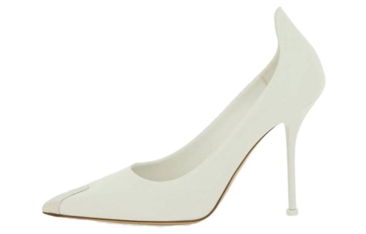 Buy (W) Alexander McQueen Stiletto Kulit Lancip 'Putih' 709996WHSWD9359