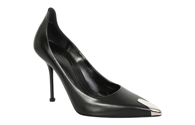 Order (Women) Alexander McQueen Leather Pointed-Toe Stiletto 'Black' 709996WHSWD1081