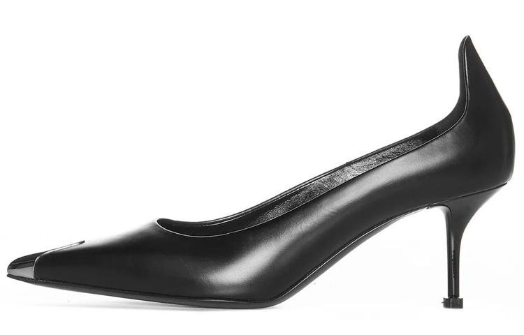 Buy 亞歷山大·麥昆 牛皮 尖頭 高跟鞋 女款 黑色